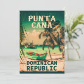 Punta Cana Dominican -  Souvenir 80s Feestdagenkaart (Staand voorkant)