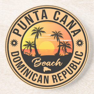 Punta Cana Dominican - Souvenir 80s Zandsteen Onderzetter