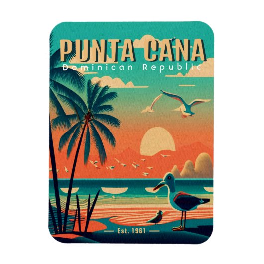Punta Cana DR Retro Flamingos Souvenir jaren 1950 Magneet (Verticaal)