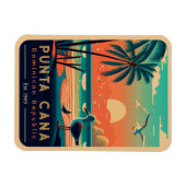 Punta Cana DR Retro Sunset Souvenirs jaren 60 Magneet (Horizontaal)