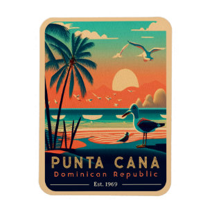 Punta Cana DR Retro Sunset Souvenirs jaren 60 Magneet