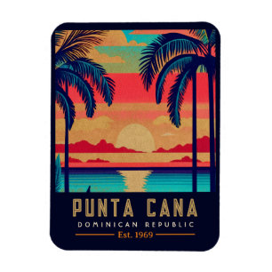 Punta Cana DR Retro Sunset Souvenirs jaren 60 Magneet