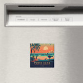 Punta Cana DR Retro Sunset Souvenirs jaren 60 Magneet (Insitu (Vaatwasser))