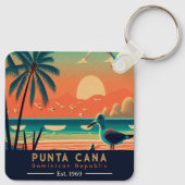 Punta Cana DR Retro Sunset Souvenirs jaren 60 Sleutelhanger (Achterkant)