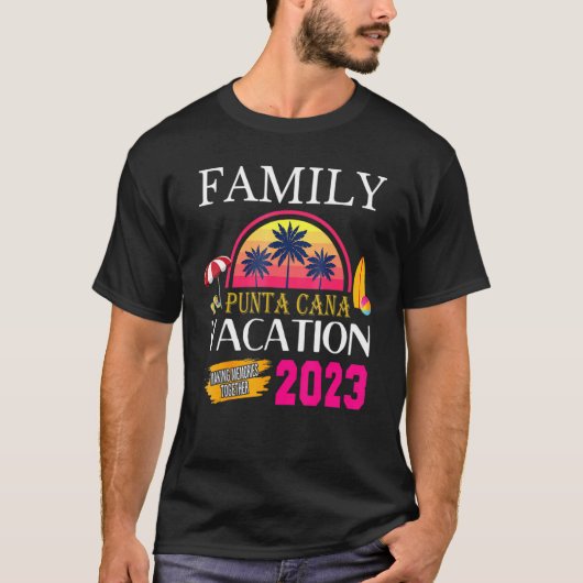 Punta Cana Family Vacation 2023 Matching Dominican T-shirt (Voorkant)