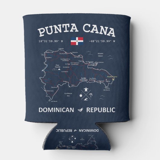 Punta Cana Map Blikjeskoeler (Achterkant)
