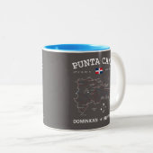 Punta Cana Map Two-Tone Coffee Mok (Voorkant rechts)