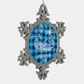 Punta Cana op Blue Buffalo Check Kerstmis Tin Sneeuwvlok Ornament (Links)