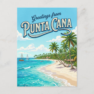 Punta Cana-strand Dominicaanse Republiek Briefkaart