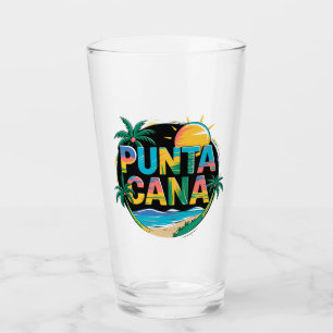 Punta Cana Sunset Kleurrijke Travel Art Embleem Glas