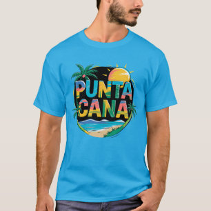 Punta Cana Sunset Kleurrijke Travel Art Embleem T-shirt