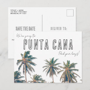Punta Cana Tropische Strand Bruiloft Save the Date Briefkaart