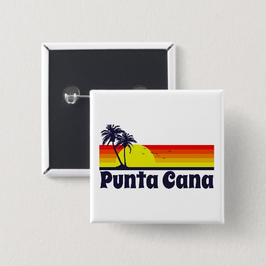 Punta Cana Vierkante Button 5,1 Cm (Voorkant /achterkant)