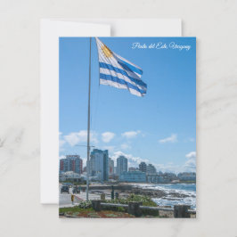 Punta del Este, Uruguay, Flag & City View Briefkaart