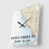 Punta Gorda FL Latitude - Nautical Chart Vierkante Klok (Hoek)