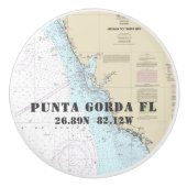 Punta Gorda Florida Authentic Nautical Chart Keramische Knop (Voorkant)