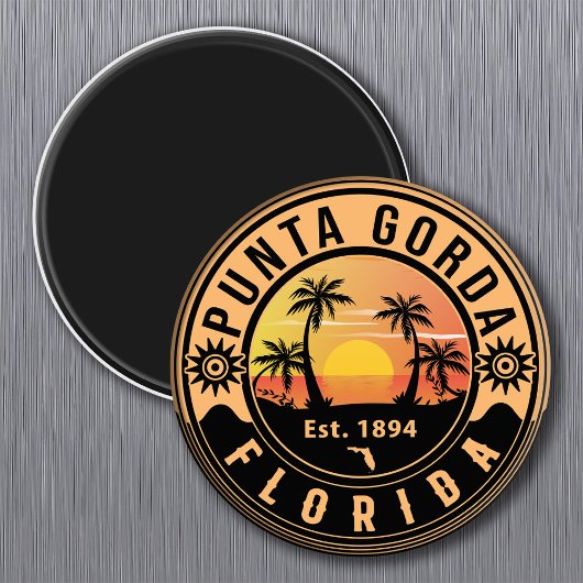 Punta Gorda Florida Retro Sunset Souvenirs Magneet