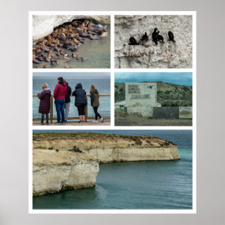 Punta loma fotocollage, provincie Chubut, argenti Poster