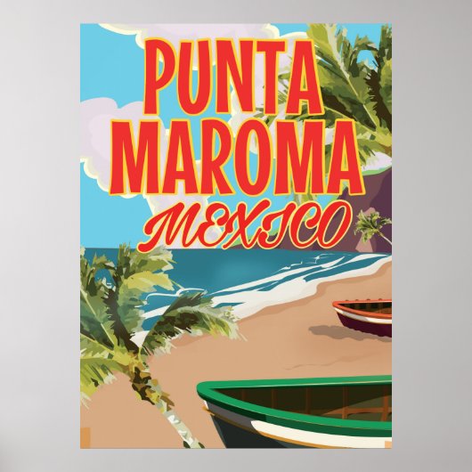 Punta Maroma Beach Mexique affiche voyage (Devant)