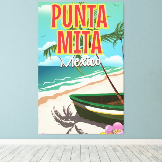Punta Mita Mexicaanse reisposter Canvas Afdruk (Insitu (Houten vloer))