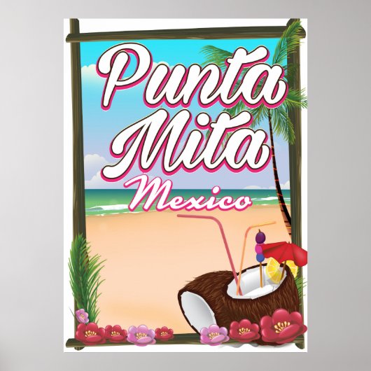 Punta Mita, Mexico Beach reisposter Poster (Voorkant)