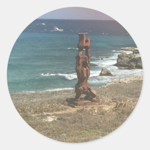 Punta Sur Sculpture, Mexico-Stickers Ronde Sticker