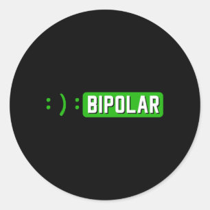 Puntkomma bipolaire manie geestelijke ziekte angst ronde sticker
