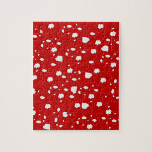 puntpatroon met rode paddestoeltje legpuzzel