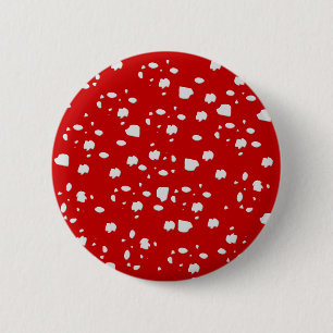 puntpatroon met rode paddestoeltje ronde button 5,7 cm