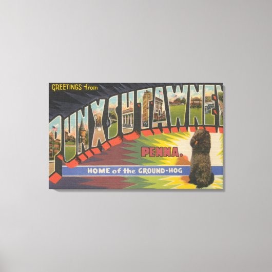 Punxsutawney, Pennsylvania (Groundhog) Canvas Afdruk (Voorkant)