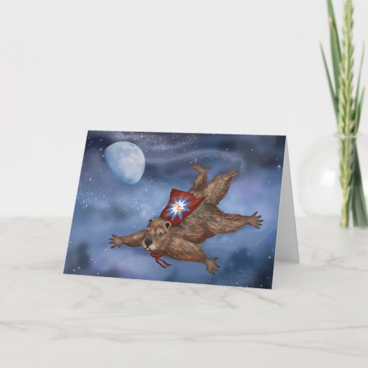 Punxsutawney Phil, carte de super héros de rongeur (Devant)