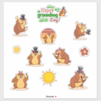 Punxsutawney Phil Groundhog Dag oude man winter Sticker