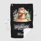 Punxsutawney Phil Groundhog Day golfhanddoek (Insitu)