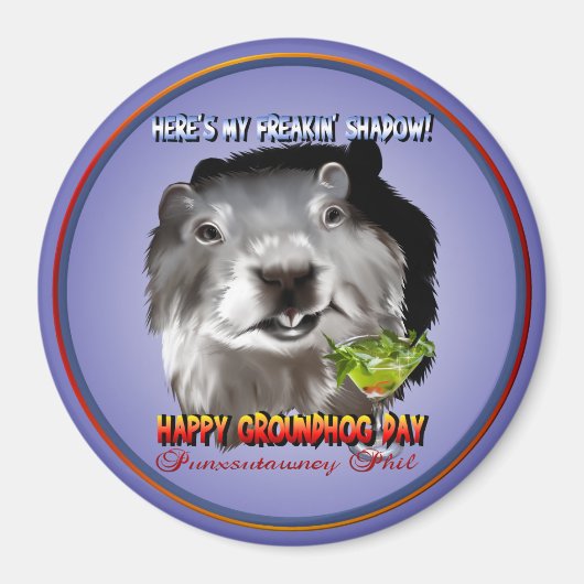 Punxsutawney Phil's Shadow Magnet (Devant)