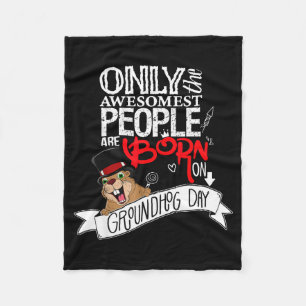 Punxsy Phils Groundhog Day 2 februari Verjaardag C Fleece Deken