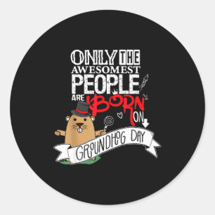 Punxsy Phils Schattige Groundhog Day 2 februari Ve Ronde Sticker