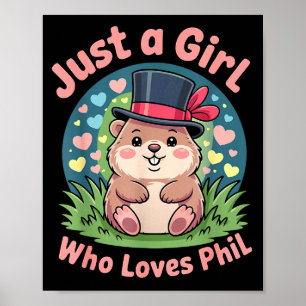 Punxy Phils Groundhog Day Kostuum 2 februari Knip Poster