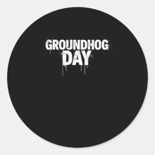 Punxy Phils Groundhog Day Kostuum 2 februari Retro Ronde Sticker