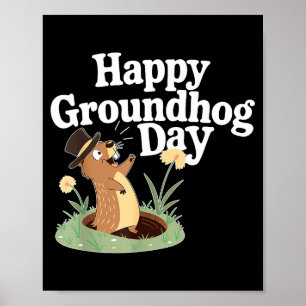 Punxy Phils Mooie Groundhog Day Kostuum 2 Februari Poster