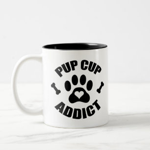 Pup Cup Addict Paw Print Tweekleurige Koffiemok