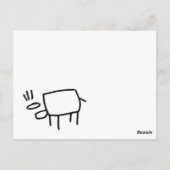 pup in de ruimte briefkaart (Achterkant)