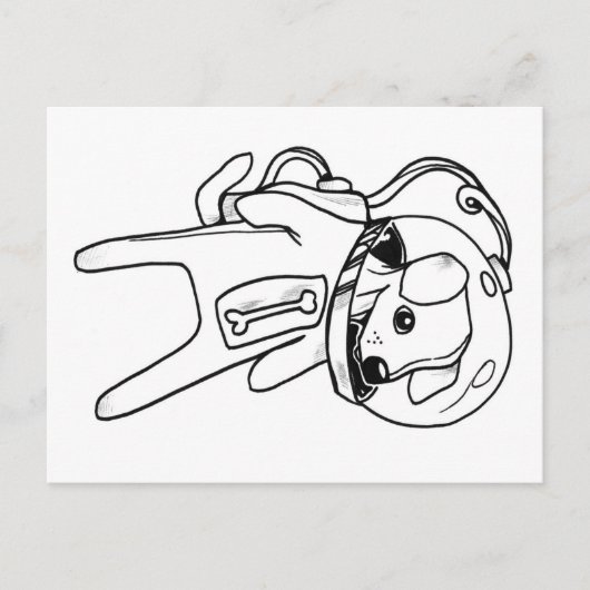 pup in de ruimte briefkaart (Voorkant)
