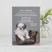 Pup in de Uitnodiging van Boots (Staand voorkant)