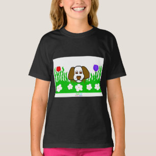 Pup N Spelen Meisjes Zwart Basic T Shirt