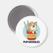 Pup Noodles Funny Cup Noodles Pun Magneet (Voorkant / Achterkant)