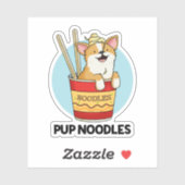 Pup Noodles Funny Cup Noodles Pun Sticker (Vel)