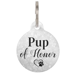 Pup of Honor Personalized Dog Pet Wedding Huisdierpenning
