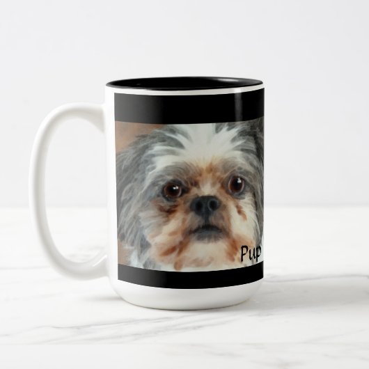 PUP OP EEN CUP Lhasa Apso Speelgoed Dog Gift Mok (Links)