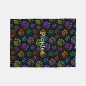 Pup Paw Fleece Dog Blanket, Small (Voorkant (Horizontaal))