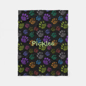Pup Paw Fleece Dog Blanket, Small (Voorkant)
